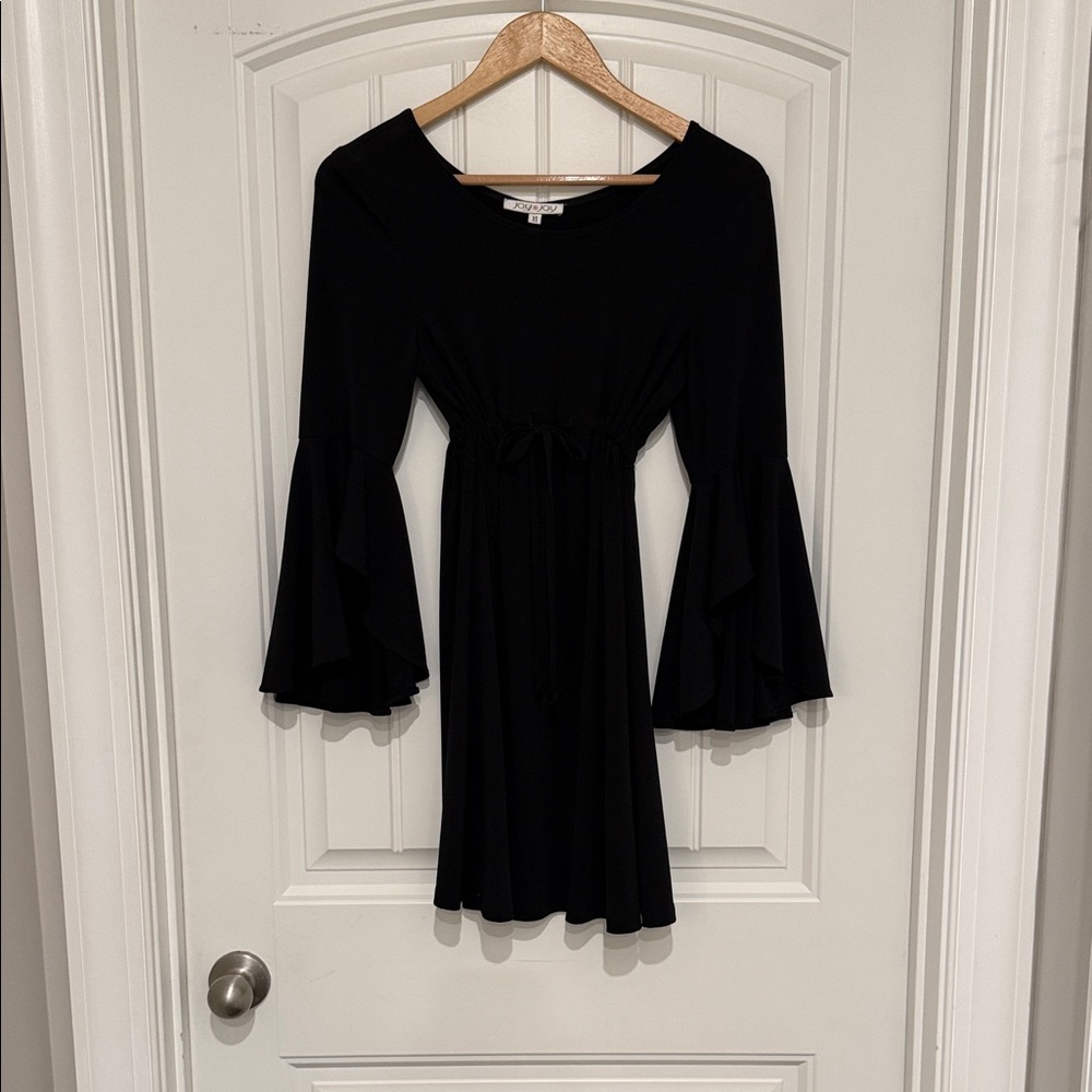 Joy Joy Elegant Black Long Sleeve Dress